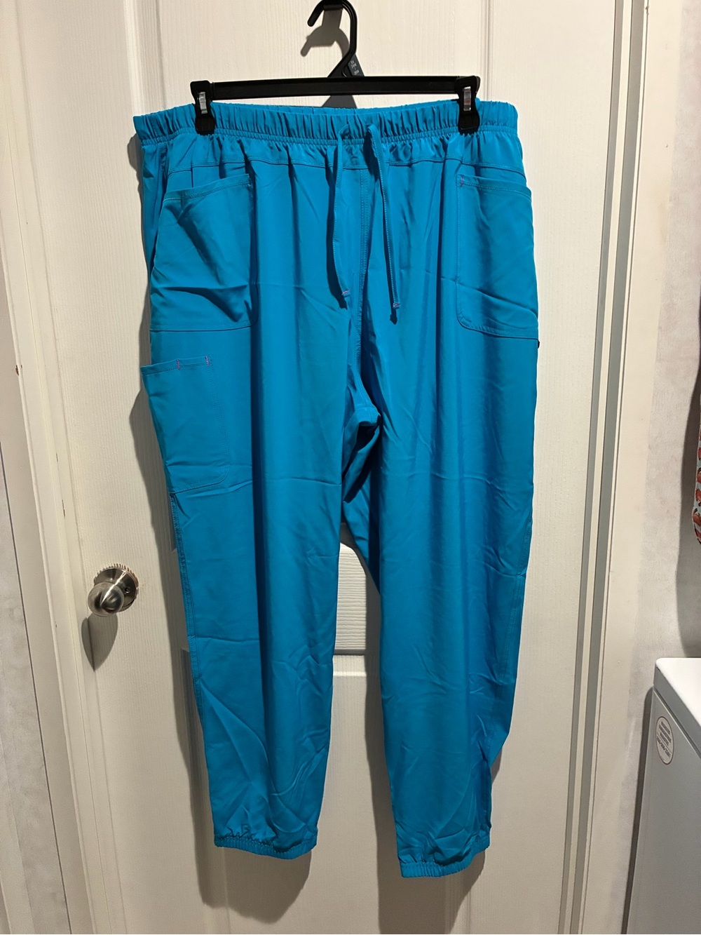Women’s Lightweight Turquoise Elastic-Waist scrub pants